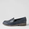 Women DJANGO & JULIETTE Messina Navy Leather Loafers