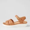 Women ZIERA Meygan W Dark Tan Leather Sandals