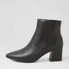 Women DJANGO & JULIETTE Mieke Black Leather Ankle Boots