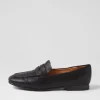 Women TOP END Milica Black Leather Loafers