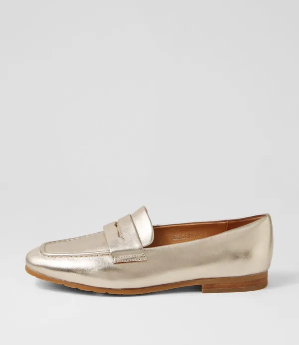 Women TOP END Milica Platino Leather Loafers
