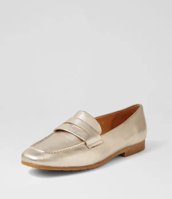 Women TOP END Milica Platino Leather Loafers