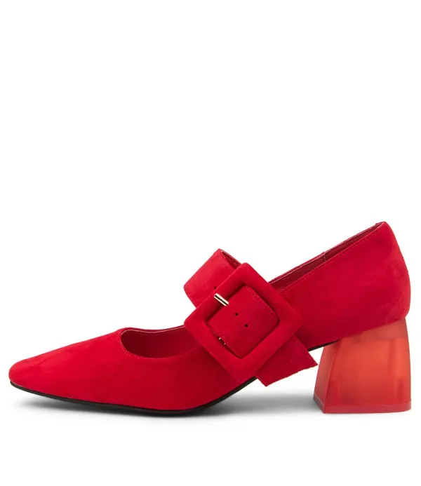 Women DJANGO & JULIETTE Milsom Red Suede Heels