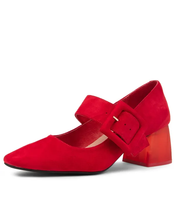 Women DJANGO & JULIETTE Milsom Red Suede Heels