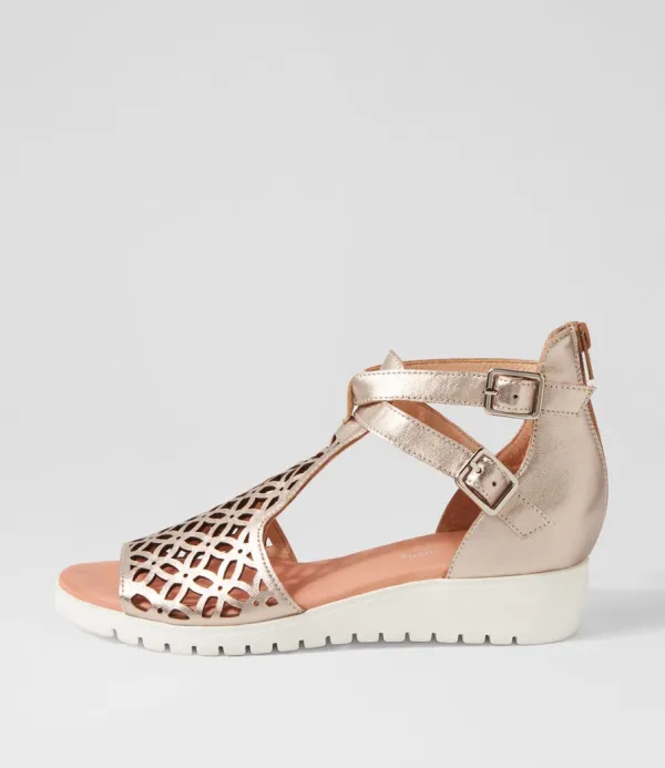 Women DJANGO & JULIETTE Minos Platino White Leather Sandals