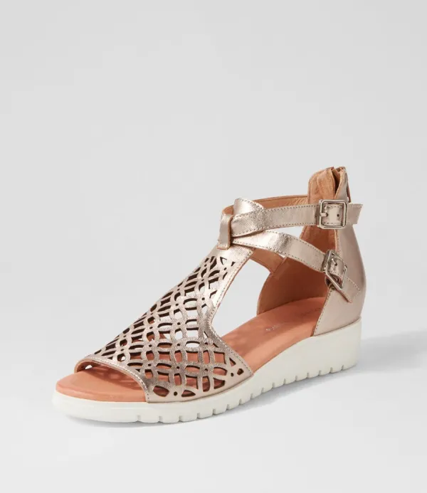 Women DJANGO & JULIETTE Minos Platino White Leather Sandals