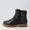 Women ZIERA Misael W Black Leather Ankle Boots