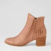 Women DJANGO & JULIETTE Mockas Blush Metallic Cut Leather Ankle Boots