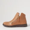 Women ZIERA Mohme W Tan Leather Ankle Boots