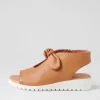 Women DJANGO & JULIETTE Moneka Dark Tan White Leather Sandals