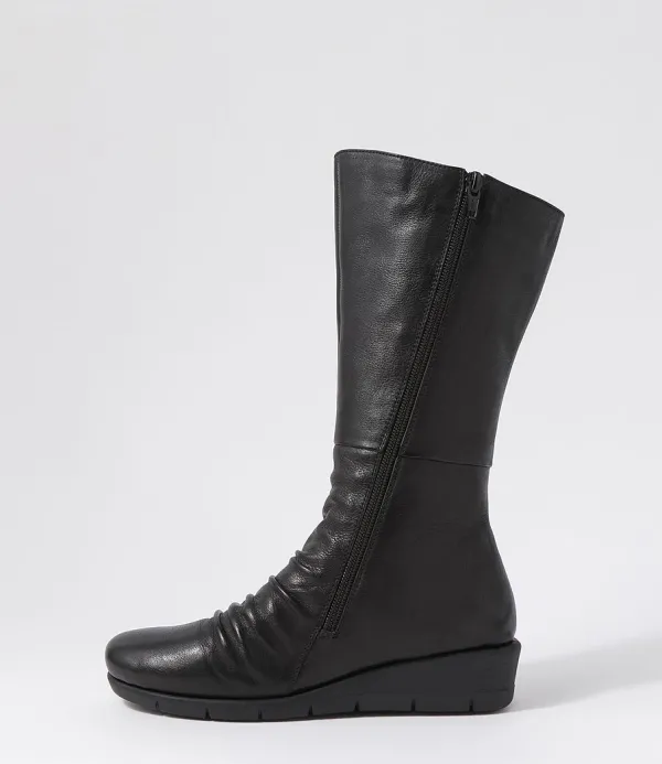 Women SUPERSOFT Morrison Black Leather Knee High Boots