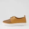Women DJANGO & JULIETTE Mosi Dark Tan White Leather Sneakers