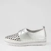Women DJANGO & JULIETTE Mosi Silver White Crush Leather Sneakers