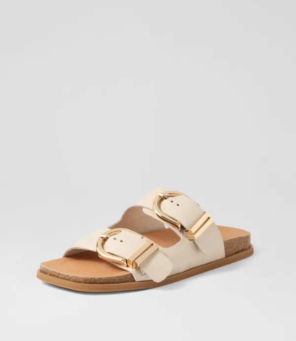 Women DJANGO & JULIETTE Nabina Almond Leather Slides