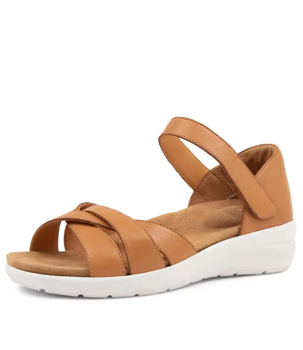 Women ZIERA Nacola Xw Tan Leather Sandals
