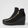 Women DJANGO & JULIETTE Nalani Black Patent Suede Ankle Boots
