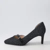 Women SUPERSOFT Narda2 Black White Dot Suede Patent Heels