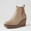 Women DJANGO & JULIETTE Narry Taupe Leather Ankle Boots