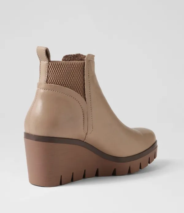 Women DJANGO & JULIETTE Narry Taupe Leather Ankle Boots