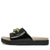 Women ZIERA Narry Xw Black Wrinkle Patent Slides Bs
