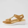 Women ZIERA Navvon Xw Dark Tan Leather Sandals
