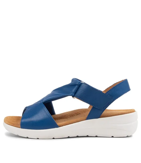 Women ZIERA Nazly Xw Cobalt Leather Sandals