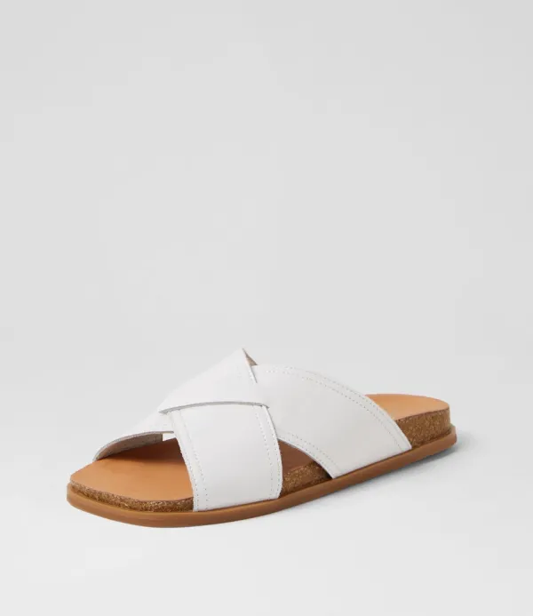 Women DJANGO & JULIETTE Nedal White Patent Leather Slides