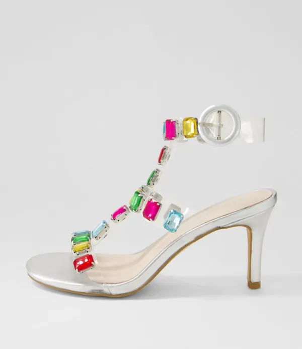 Women TOP END Niamah Silver Bright Multi Sandals