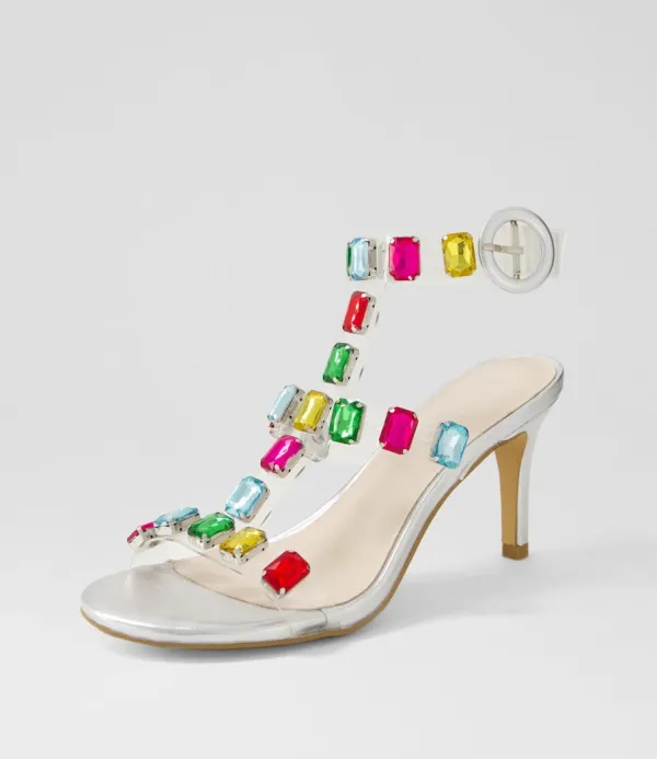 Women TOP END Niamah Silver Bright Multi Sandals