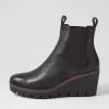 Women DJANGO & JULIETTE Niddle Black Leather Ankle Boots