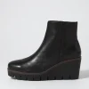 Women DJANGO & JULIETTE Nish Black Leather Ankle Boots