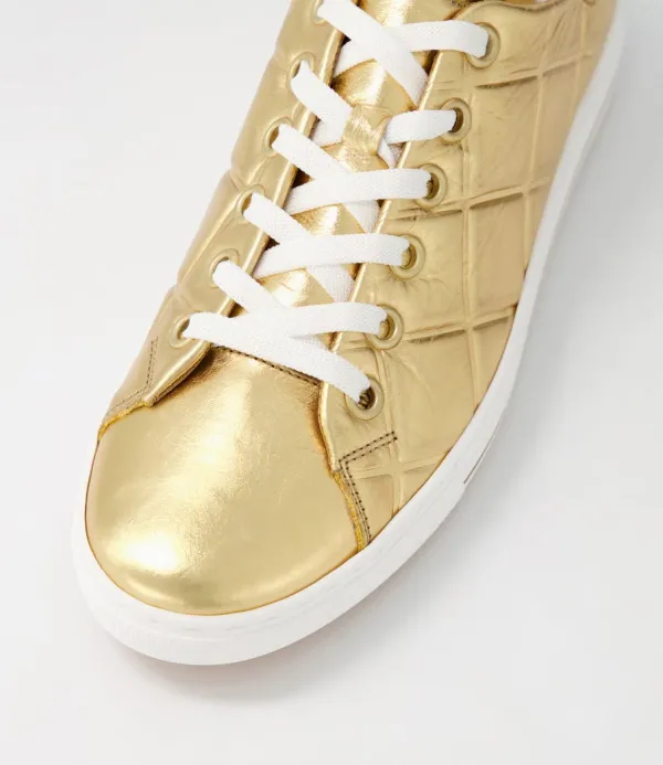 Women GABOR Nissy Gold Leather Sneakers