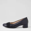 Women ARA Nizza 13 Navy Leather Heels