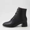 Women DJANGO & JULIETTE Nocal Black Leather Lace Up Boots