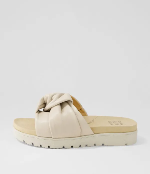 Women ZIERA Nulla Xw Almond Leather Slides