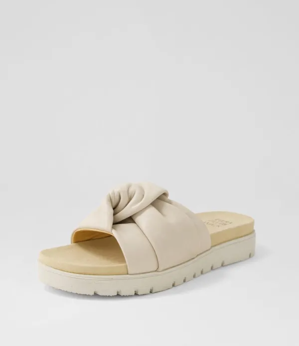Women ZIERA Nulla Xw Almond Leather Slides