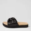 Women ZIERA Nulla Xw Black Leather Slides