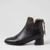 Women DJANGO & JULIETTE Nykia Black Leather Ankle Boots