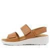 Women ZIERA Nyle Xw Tan Leather Sandals