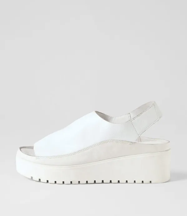 Women DJANGO & JULIETTE Ober White Leather Patent Sandals