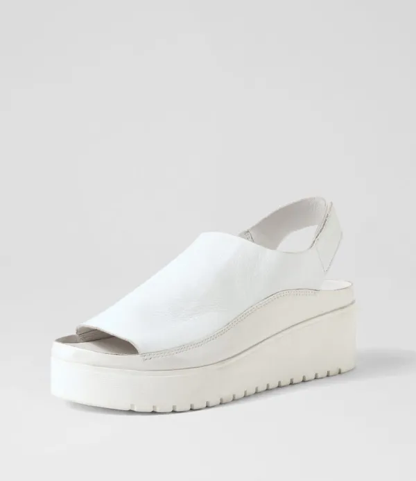 Women DJANGO & JULIETTE Ober White Leather Patent Sandals