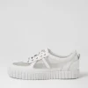 Women DJANGO & JULIETTE Obitta White Mesh Leather Sneakers