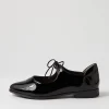 Women ZIERA Oceany Xf Black Wrinkle Patent Flat Shoes