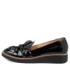 Women TOP END Oclem Black Patent Leather Shoes Black Sole