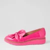 Women TOP END Oclem Hot Pink Patent Leather Loafers