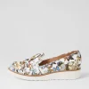 Women TOP END Oclem White Butterfly Leather Loafers
