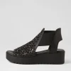 Women DJANGO & JULIETTE Odate Black Leather Sandals