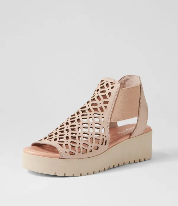 Women DJANGO & JULIETTE Odate Cafe Nude Leather Sandals