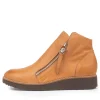 Women TOP END Ohmy Dark Tan Leather Wedge Boots Cs
