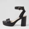 Women DJANGO & JULIETTE Oita Black Leather Sandals